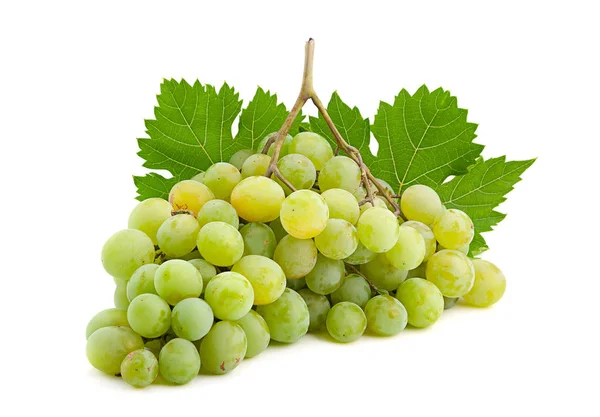 Зеленый виноград на белом — стоковое фото