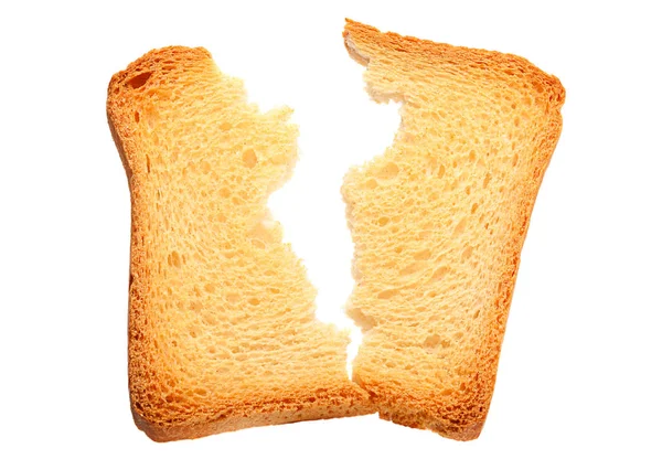 ひびの入ったパンのトースト スライス — ストック写真