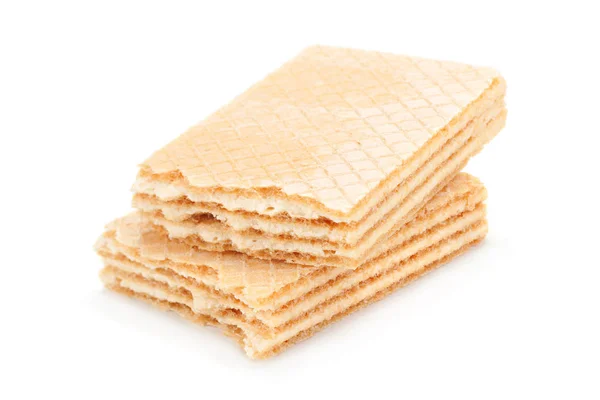 Broken wafers stick on white — Stock Photo, Image