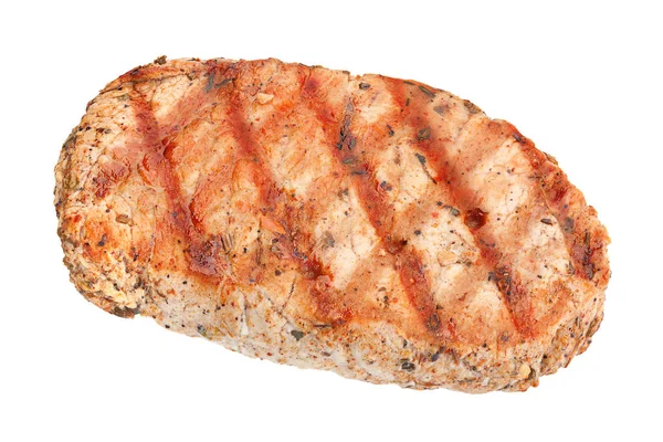Beyaz izole domuz eti biftek — Stok fotoğraf