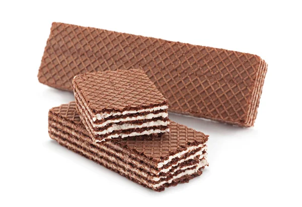 Brown wafers stick isolado no fundo branco — Fotografia de Stock