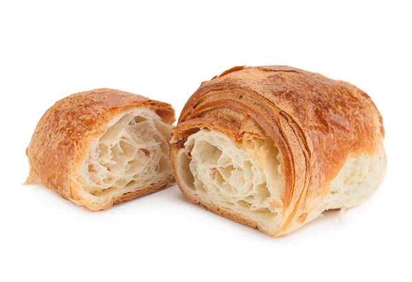 Croissant-Snack auf Weiß — Stockfoto