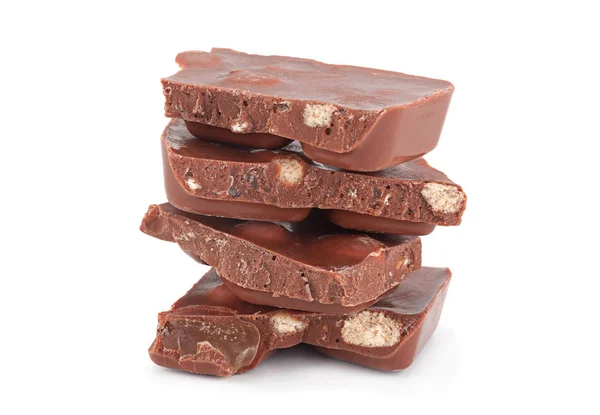 Blok czekoladowy na białym — Zdjęcie stockowe