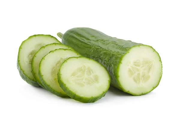 Lange komkommer op wit — Stockfoto