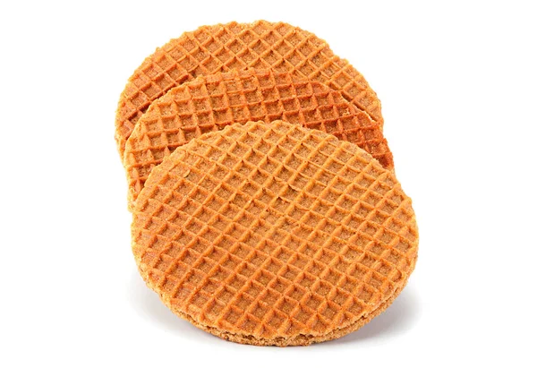 Holland runde Waffeln auf weiß — Stockfoto