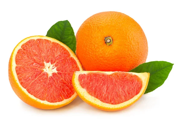Röd apelsin citrus på vit — Stockfoto