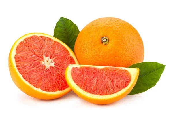 Czerwony pomarańczowy cytrusowych na białym — Zdjęcie stockowe