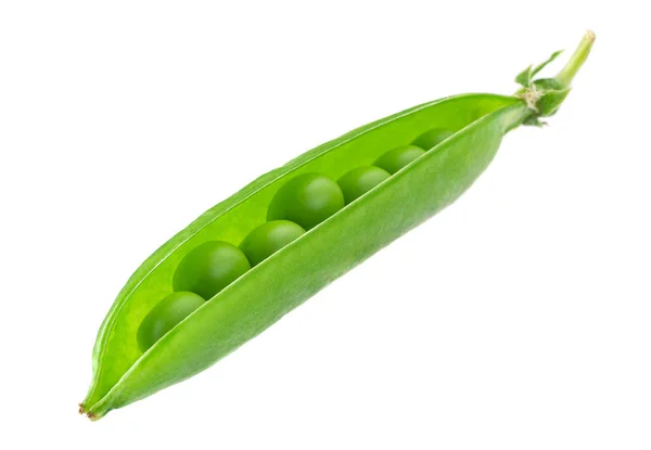 Junge grüne Erbsen auf weiß — Stockfoto