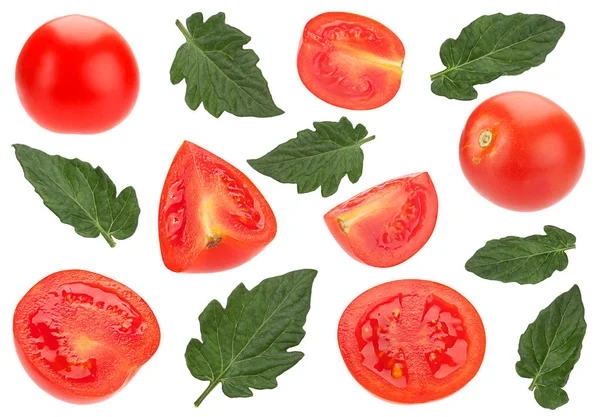 Kiraz domates beyaz koleksiyon — Stok fotoğraf