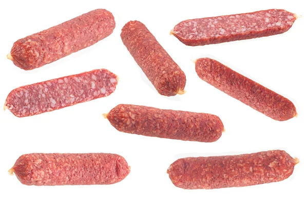 Plasterek kiełbasy salami małe — Zdjęcie stockowe
