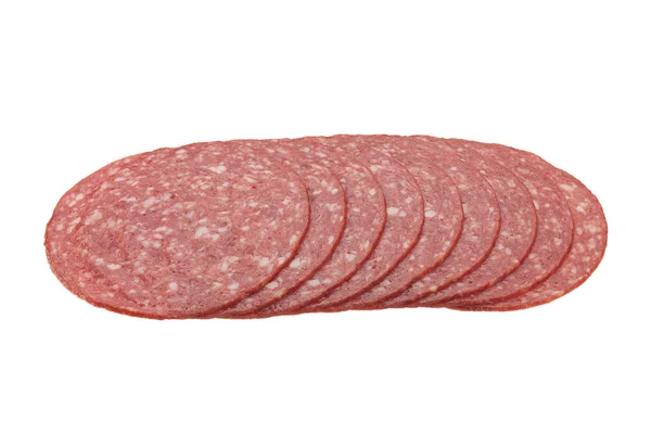 Salame fatia de salsicha — Fotografia de Stock