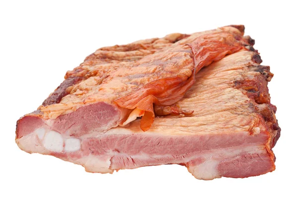 Costillas de cerdo ahumadas en blanco — Foto de Stock