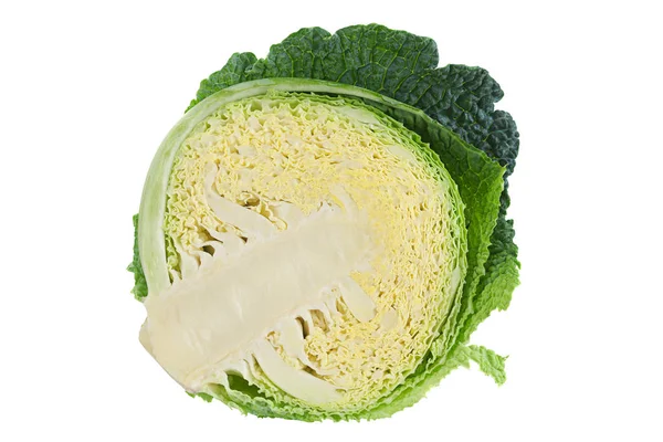 Savoy cabbage on white — Stock Photo, Image