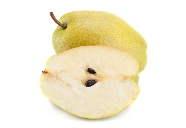 Érett körte gyümölcs, fehér — Stock Fotó