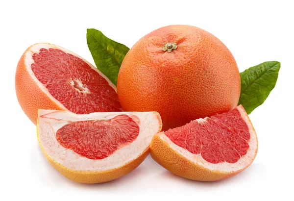 Oranje grapefruit op wit — Stockfoto