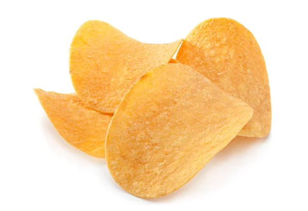Chipsy na biały — Zdjęcie stockowe