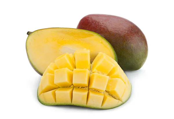 Mango tropisch fruit 0n wit — Stockfoto