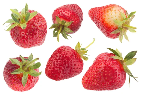 Aardbei-fruit collectie op wit — Stockfoto