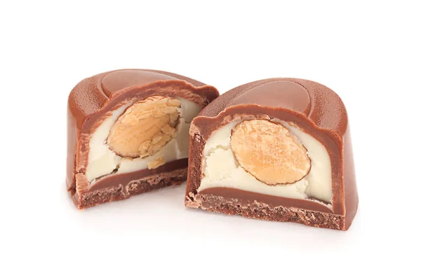 Choklad godis med mandel mutter — Stockfoto