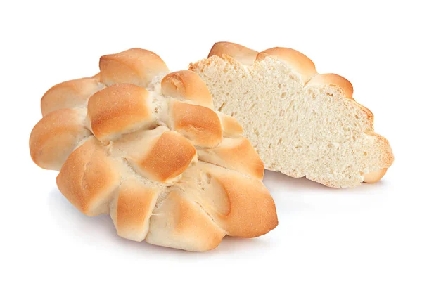 Sweet bun on white — Stock Photo, Image