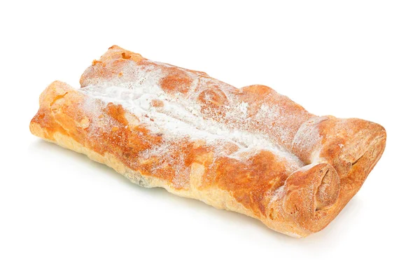 Pão de rolo cozido no branco — Fotografia de Stock