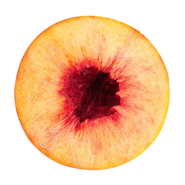 Perzik fruit op wit — Stockfoto