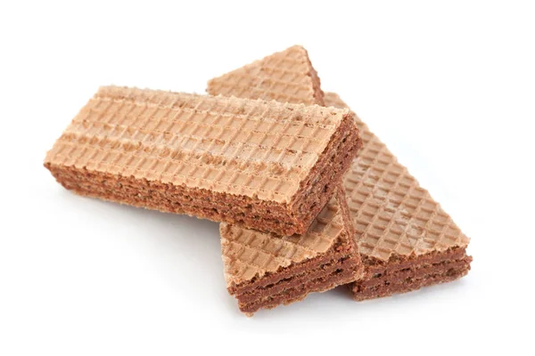 Brown wafers stick on white — Stock Photo, Image