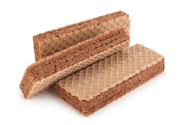 Brown wafers stick on white — Stock Photo, Image