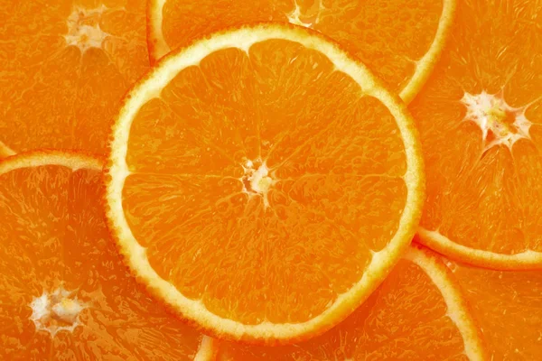 Ctrus Laranja Rodada Fatia Closeup Detalhe Fundo — Fotografia de Stock