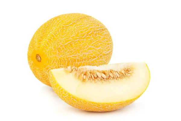 Melone Dolce Frutta Primo Piano Isolato Sfondo Bianco — Foto Stock