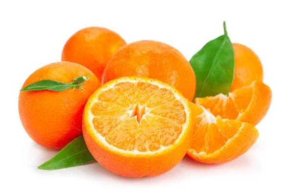 Clementine Citrusové Plody Detailní Izolované Bílém — Stock fotografie