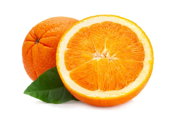 Ctrus Fruit Orange Closeup Isolated White Background — Stock Photo, Image