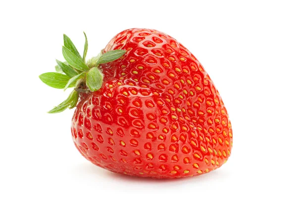 Erdbeerfrucht Nahaufnahme Isoliert Auf Weißem Hintergrund — Stockfoto