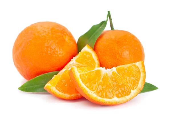 克莱门汀柑橘类水果特写 白色分离 — 图库照片
