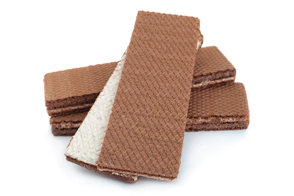 Brown Wafer Closeup Isolated White Background — Stock Photo, Image