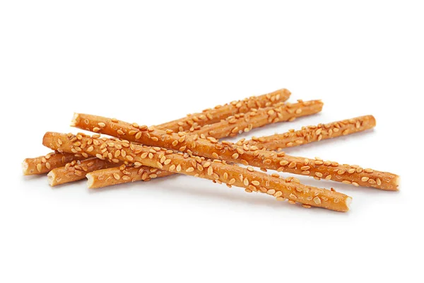 Salted Sticks Sesame Isolated White Background — Stock Photo, Image