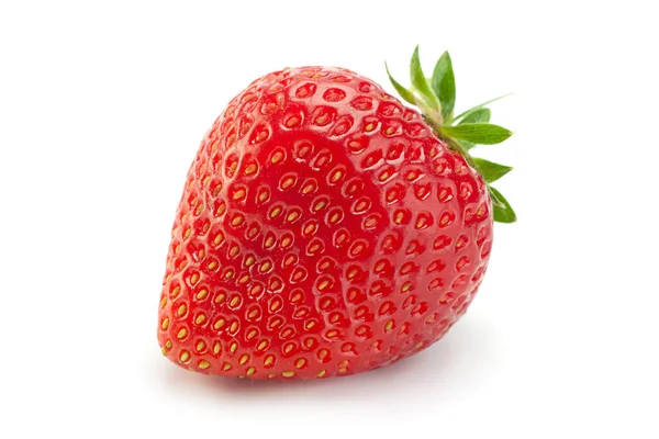 Aardbeien Vrucht Closeup Geïsoleerd Witte Achtergrond — Stockfoto