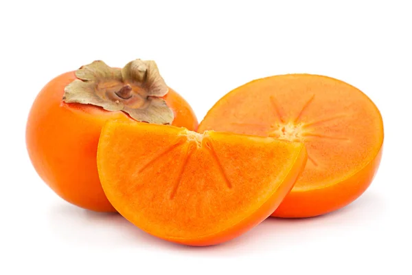 Persimmon Owoców Zbliżenie Izolowane Białym Tle — Zdjęcie stockowe