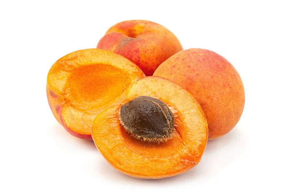 Aprikos Frukt Närbild Isolerad Vit Bakgrund — Stockfoto