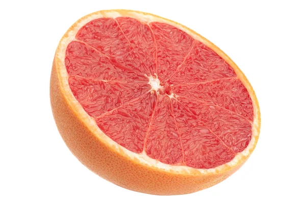 Piros Grapefruit Closeup Elszigetelt Fehér Háttér — Stock Fotó