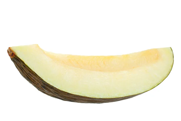 Spanish Melon Piel Sapo Slice White Background — Stock Photo, Image