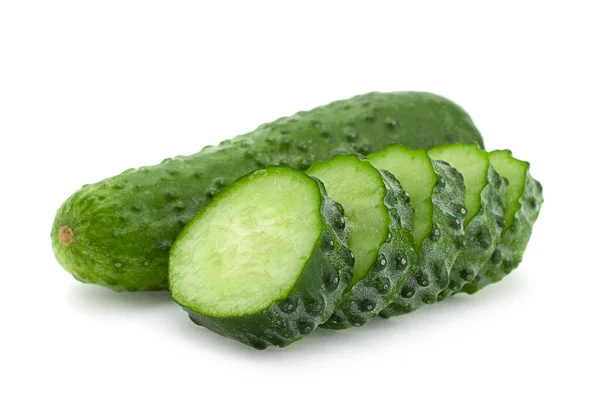 Cucumber Vegetal Closeup Απομονωμένο Λευκό Φόντο — Φωτογραφία Αρχείου