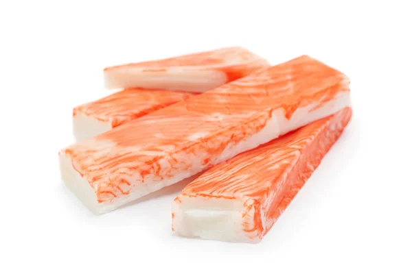 Krab Śnieżny Surimi Kij Izolowany Białym Tle — Zdjęcie stockowe