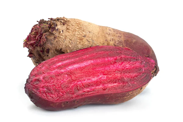 Long Beet Root Closeup Isolated White Background — Stock Photo, Image