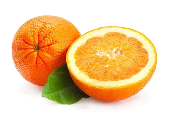 Ctrus Fruit Orange Closeup Isolated White Background — Stock Photo, Image