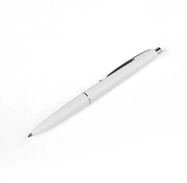 Белая ручка на белом фоне . — стоковое фото