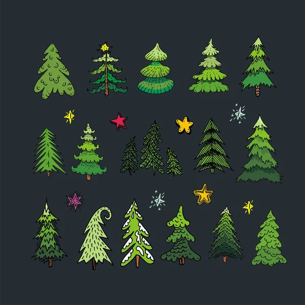 Árboles de Navidad vector conjunto de diseño de imagen para usted ilustración, de — Vector de stock