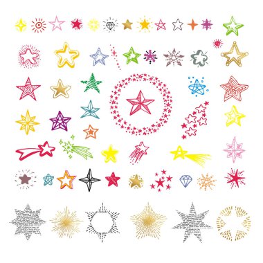 Şekiller Collection çok renkli yıldız göl kenarında üzerinde beyaz bir backgro