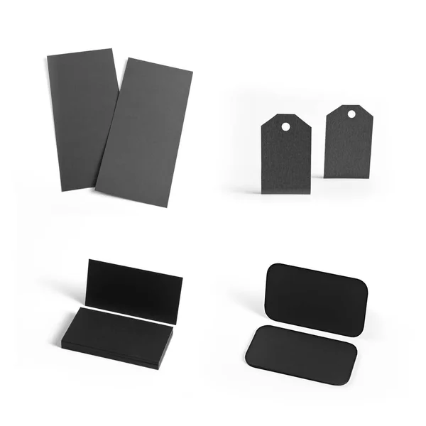 企业形象设计的白色 b 黑色元素集 — 图库照片