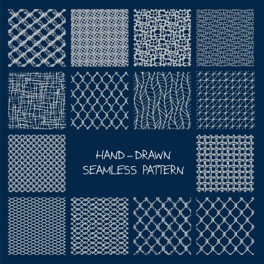 Dikişsiz desen çizilmiş seti.